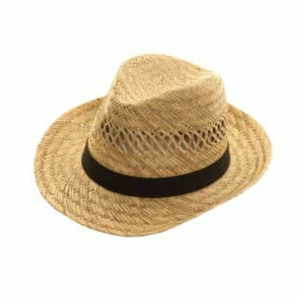 Mens Fedora Straw Hat Natural