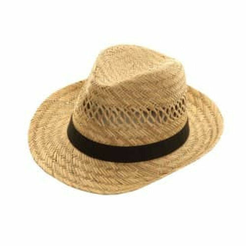 Mens Fedora Straw Hat Natural
