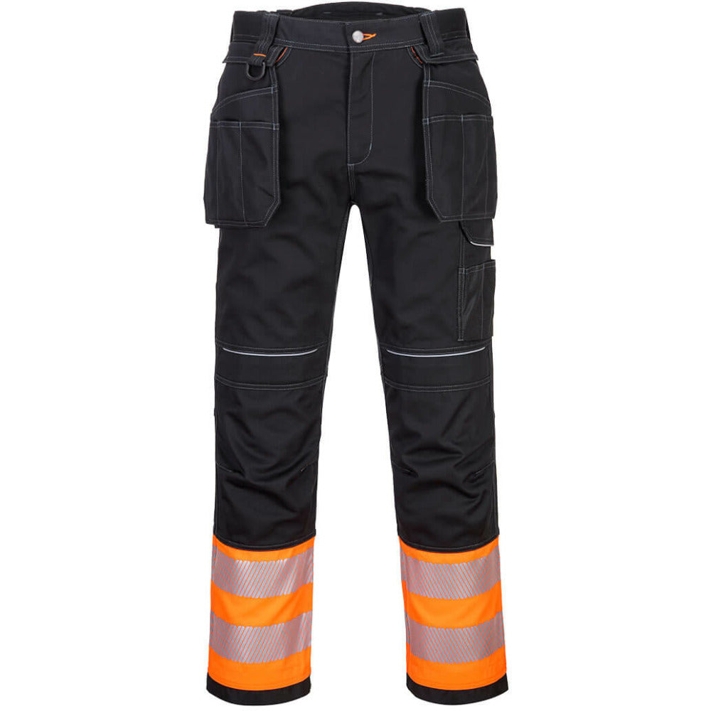 Portwest  - PW3 Hi-Vis Class 1 Holster Trouser - Orange/Black