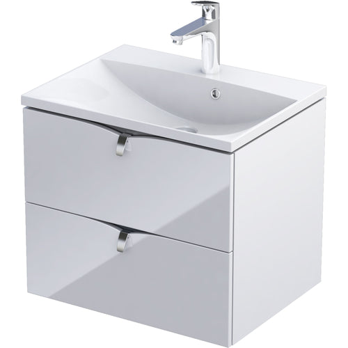 Serra 60cm 2 Drawer Vanity Unit - Gloss White