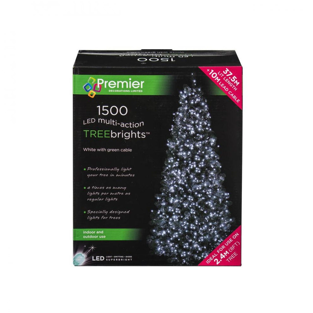 Premier Decorations - 1500 LED Multi-Action Treebrights - White