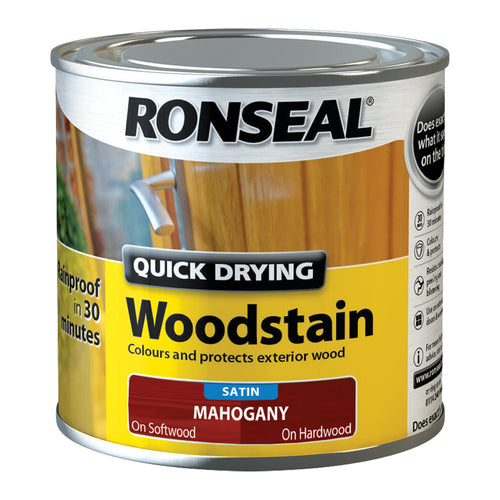 Ronseal Quick Drying Woodstain Mahogany Satin 250ml