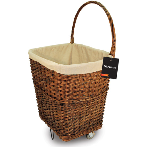 Natural Wicker Firelog Cart - Large