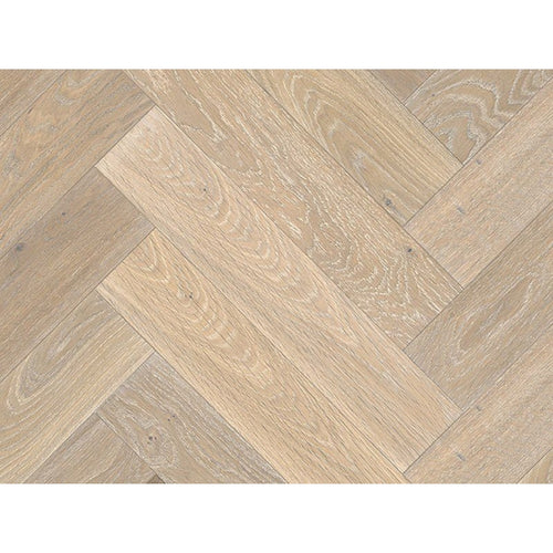 Renaissance Herringbone Oak Leona Smoked Extra White UV Oil/Wax Engineered Flooring 13mm