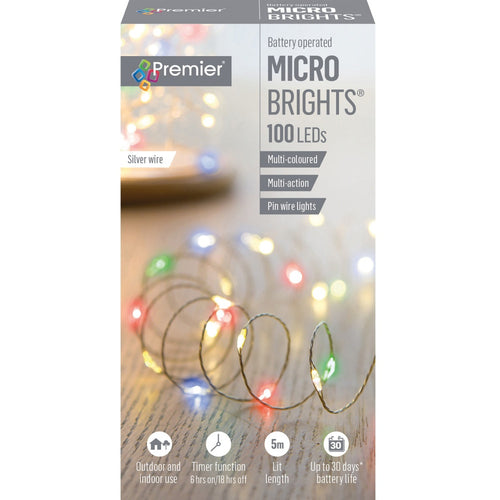 Premier - 100 LED B/O Multi-Action Microbrights - Multi-Coloured