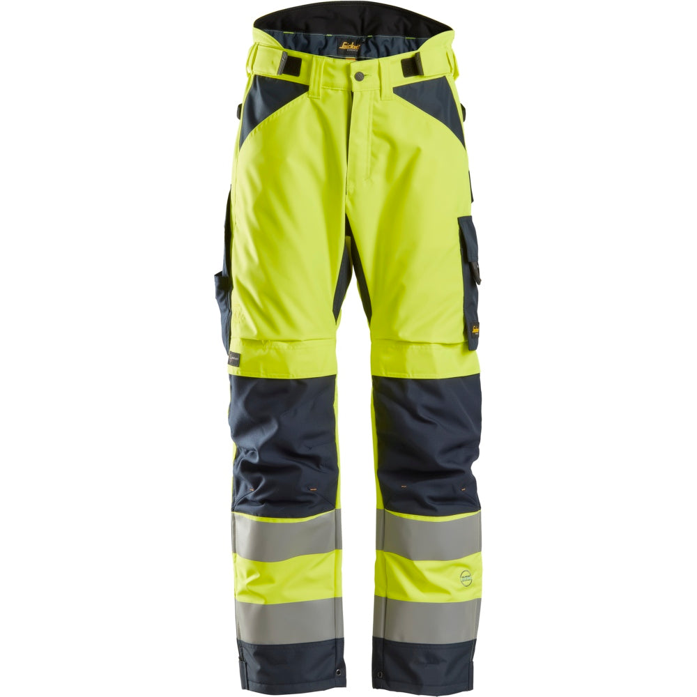 Snickers - AllroundWork, High-Vis 37.5® Insulated Trousers+ Class 2 - High Visibility Yellow - Navy