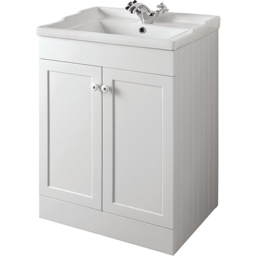 Duke 600mm Floor Standing Unit Only - Matt White