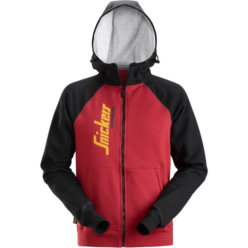 Snickers - Logo Full Zip Hoodie - Chili red\\Black