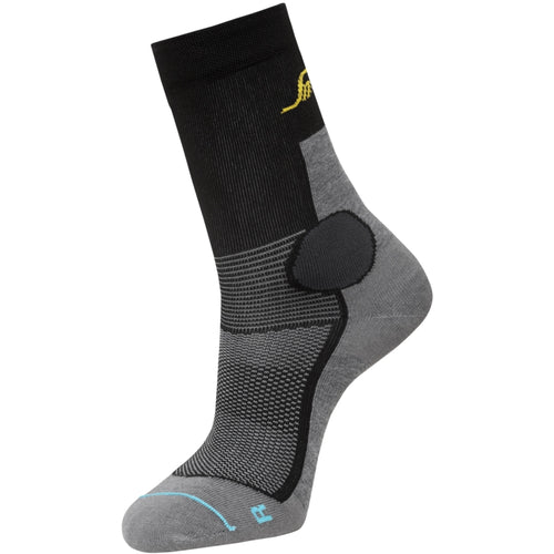 Snickers - LiteWork, 37.5® Mid Socks - Grey Melange\\Black