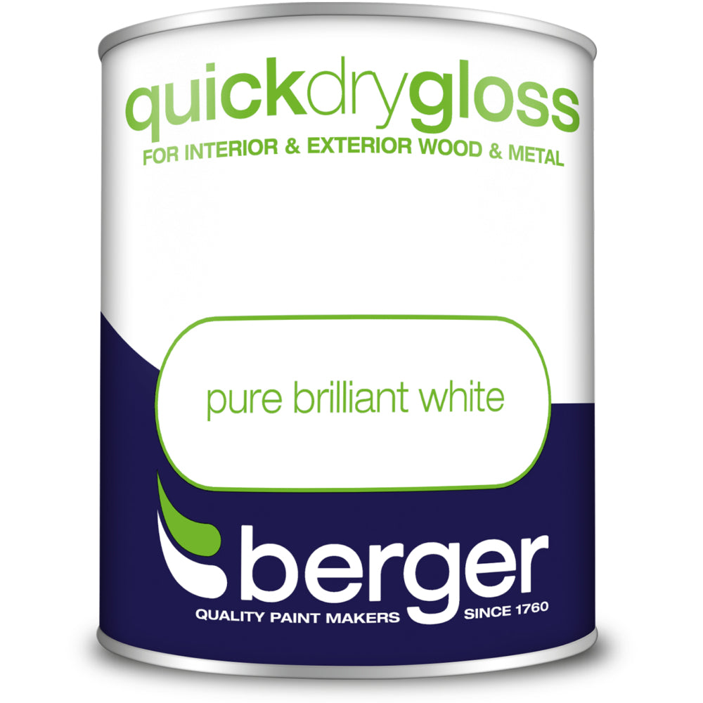 Berger Quick Dry Gloss Brilliant White 750ml