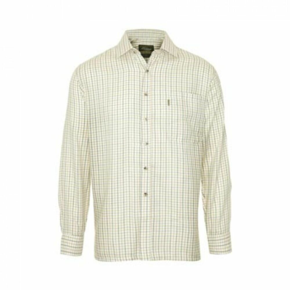 Champion Tattersall Polycotton Long-sleeved Shirt Green - 4XL