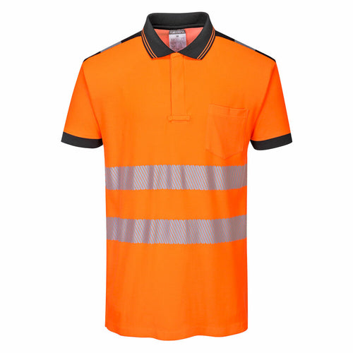 Portwest  - PW3 Hi-Vis Polo Shirt S/S - Orange/Black