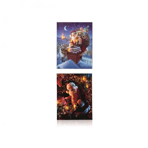 Premier Decorations - Santa's Canvas - 2 Assorted - 40 x 30cm