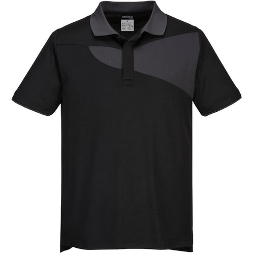 Portwest - PW2 Polo Shirt S/S - Black/Zoom Grey