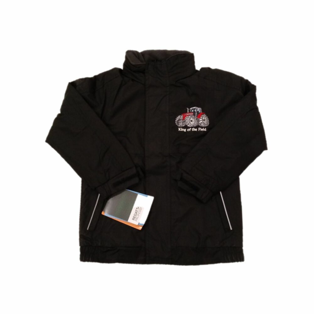 Regatta Dover Kids Jacket with King of the Field Logo Black/Red - 34\ Chest