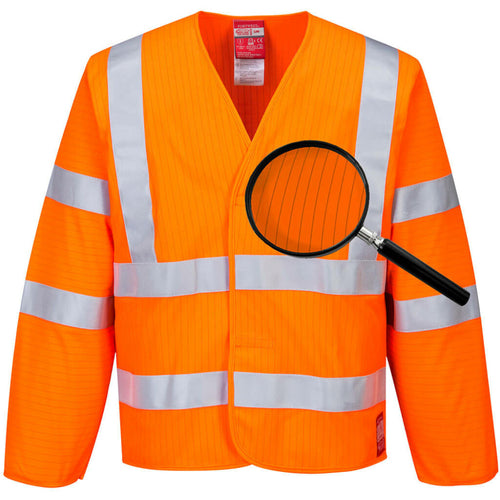 Portwest - Hi-Vis Anti Static Jacket - Flame Resistant - Orange