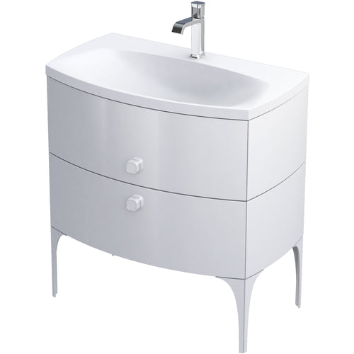 Regency 82cm 2 Drawer Vanity Unit - Gloss White