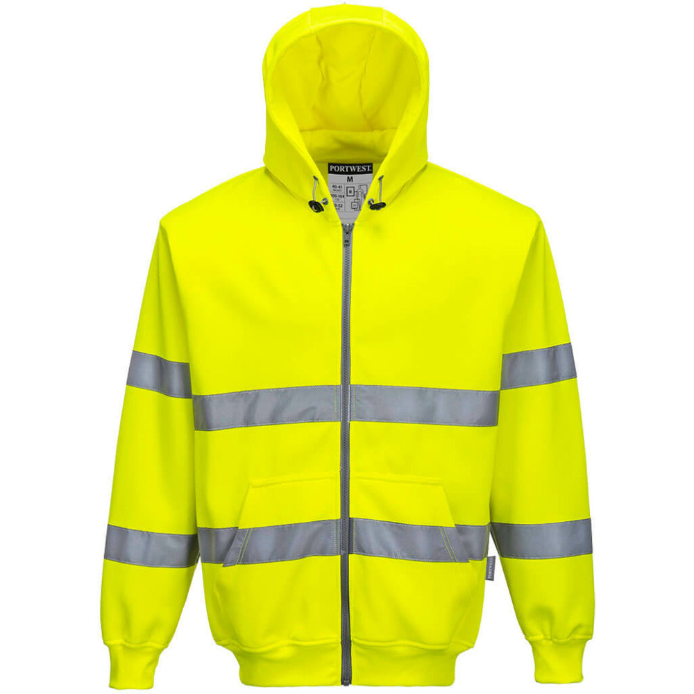 Portwest  - Hi-Vis Zip Front Hoodie - Yellow