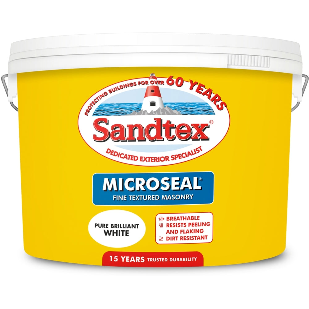 Sandtex Microseal Text Masonry Brilliant White 10L