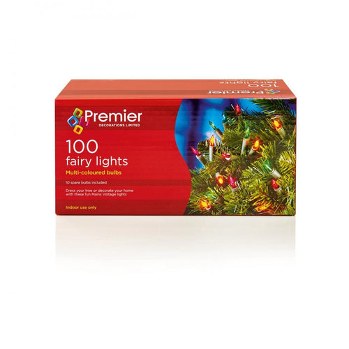 Premier Decorations - 100 Fairy Lights - Multi Coloured