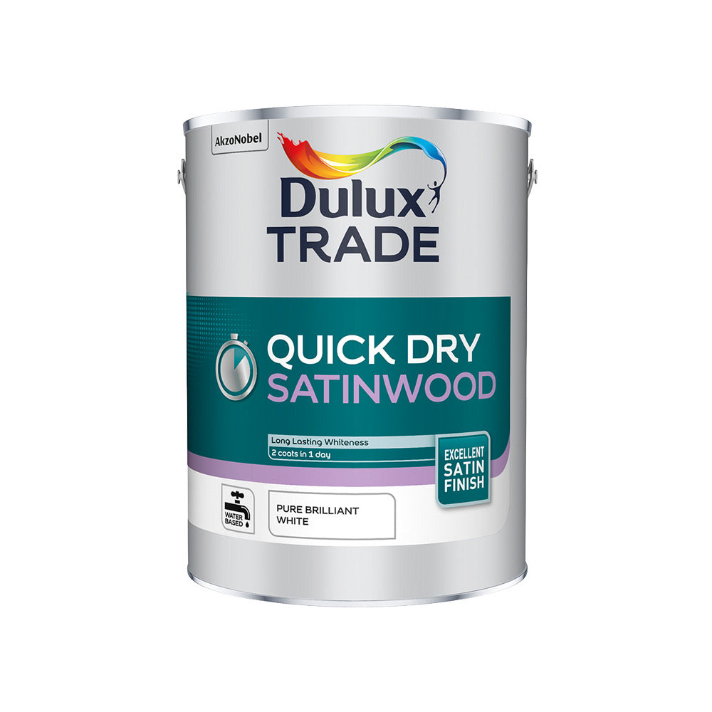 Dulux Trade Quick Dry Satinwood Pure Brilliant White 5L