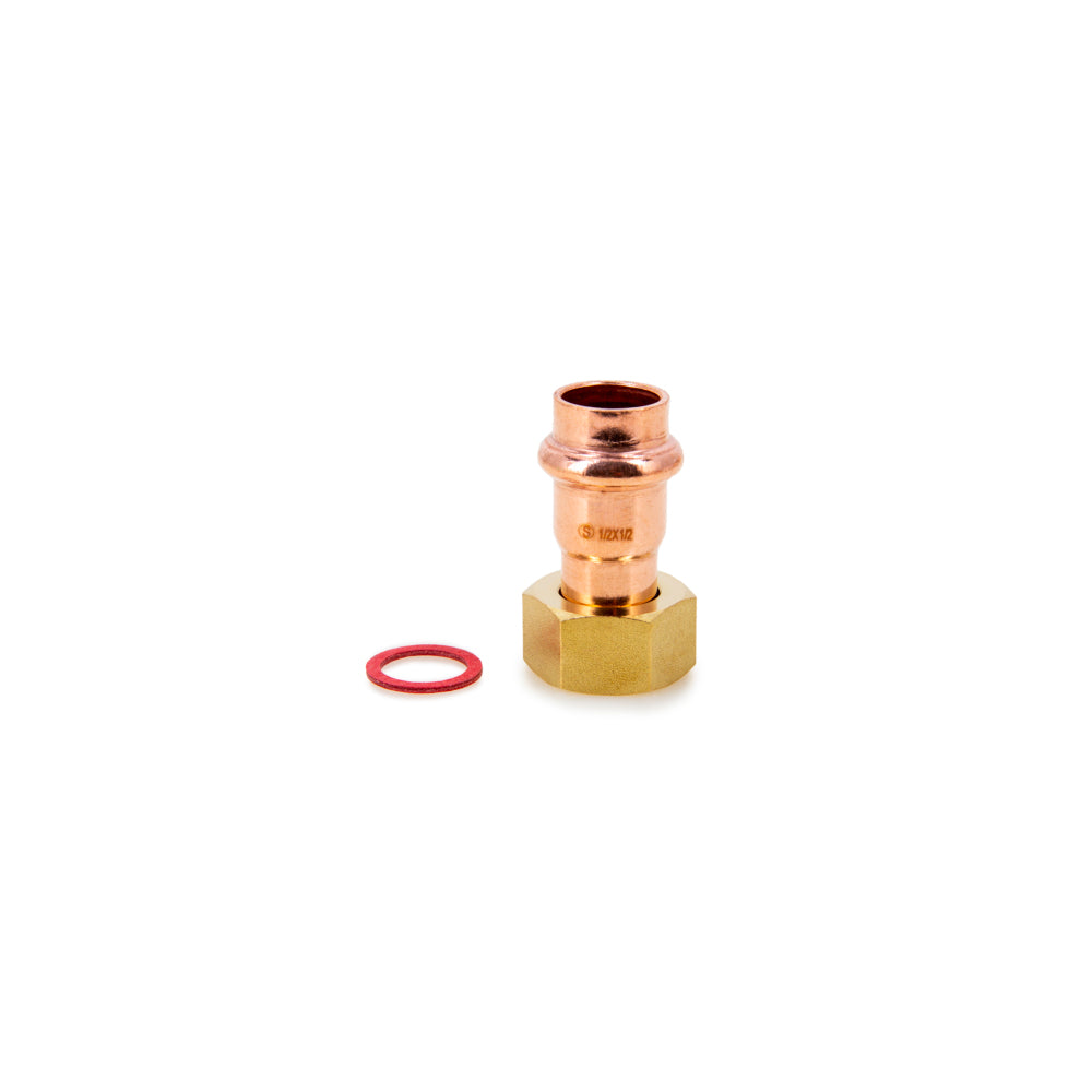 Instantor Copper Press ½ x ½ Straight Swivel Connector