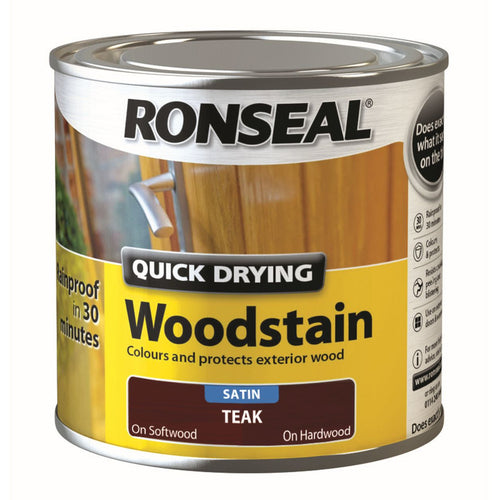 Ronseal Quick Drying Woodstain Teak Satin 250ml