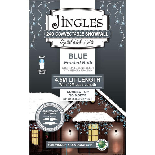 Jingles - 240 Connectable LED Snowfall Icicle Lights - Blue