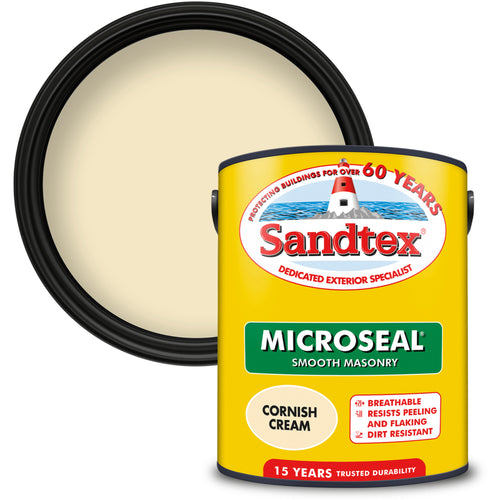Sandtex Microseal Smooth Masonry Cornish Cream 5L
