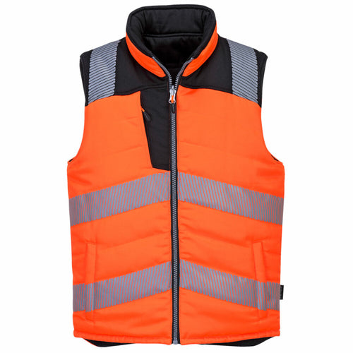 Portwest  - PW3 Hi-Vis Reversible Bodywarmer - Orange/Black