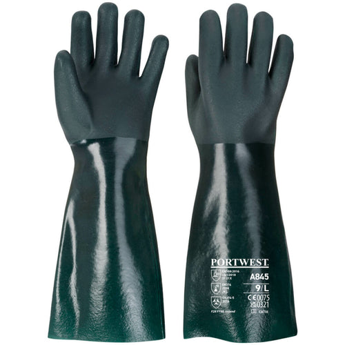 Portwest - Double Dipped PVC Gauntlet 45cm - Green