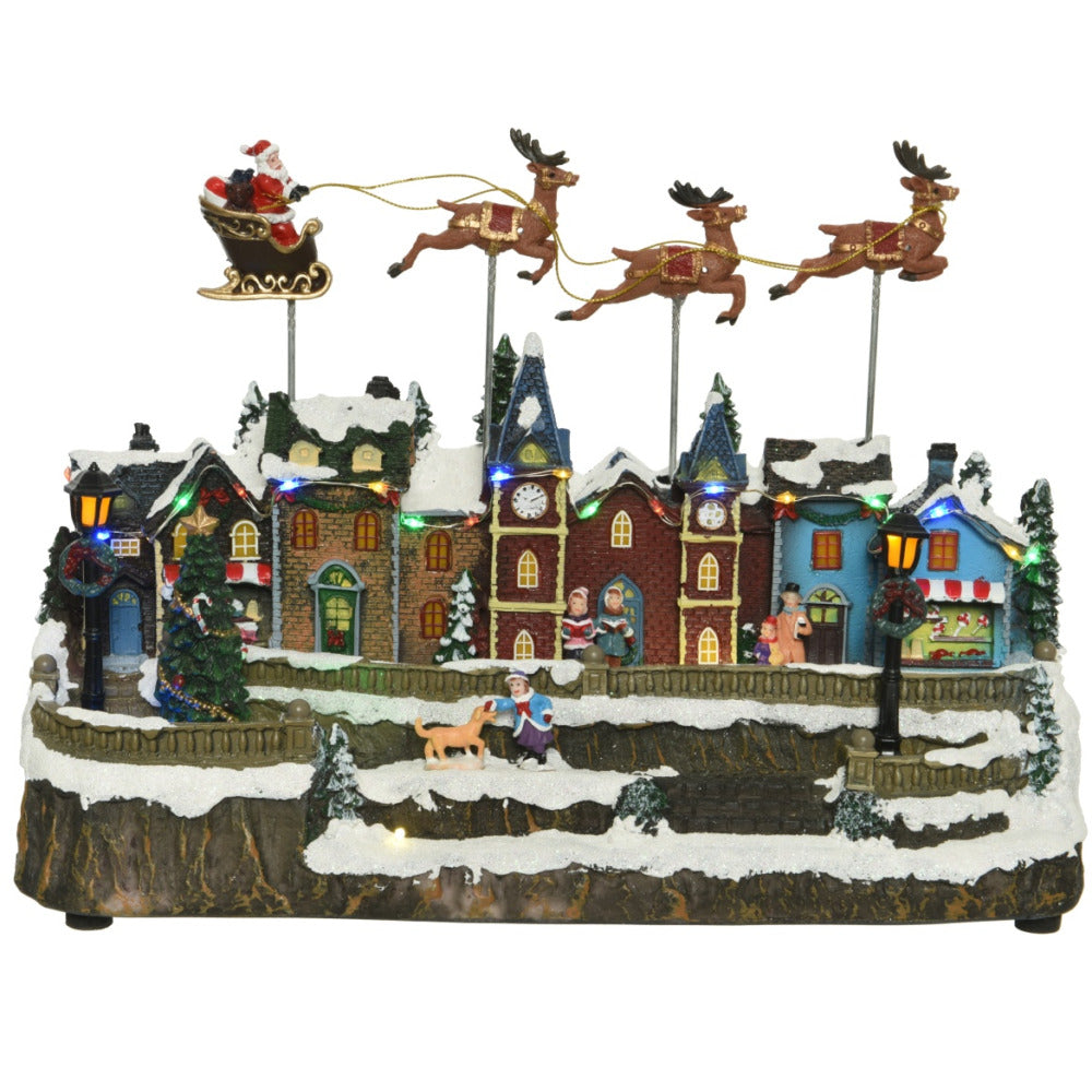 LED Village Scene with Santa & Reindeer