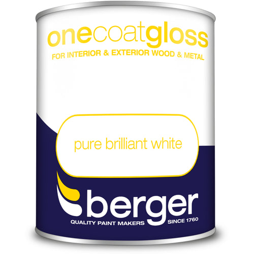 Berger One Coat Gloss Brilliant White 750ml