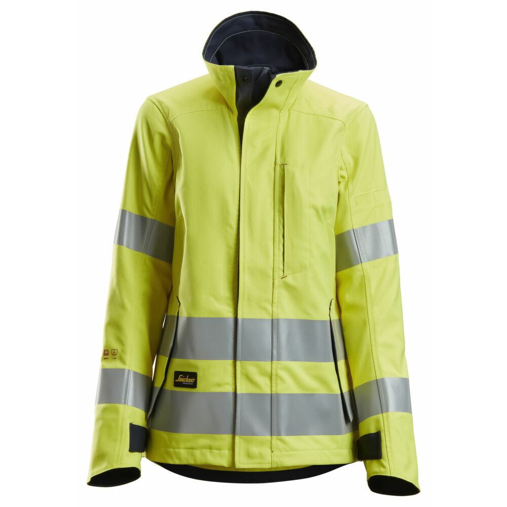 Snickers - ProtecWork, Womans Jacket, High-Vis Class 3 - High Visibility Yellow - Navy