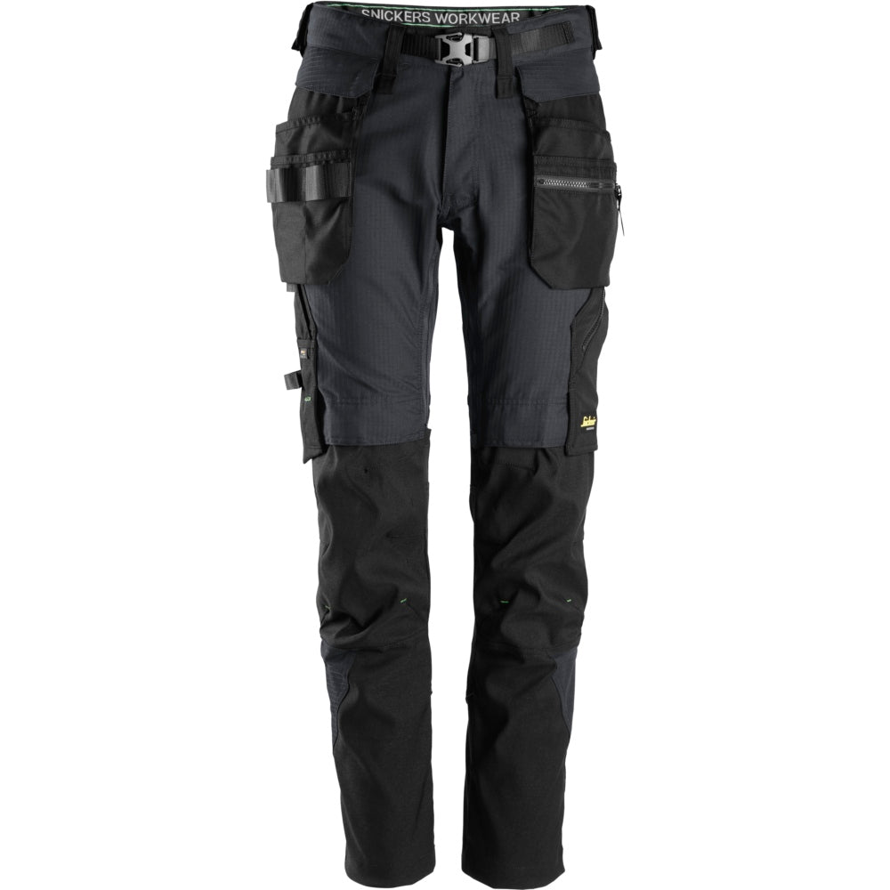Snickers - FlexiWork, Work Trousers+ Detachable Holster Pockets - Steel grey\\Black