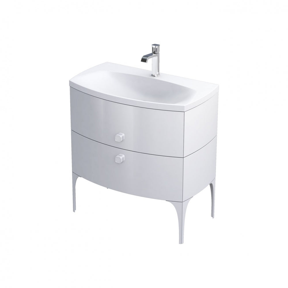 Armavit - 82cm 2 Drawer Vanity Unit - Gloss White - (Exc Basin)