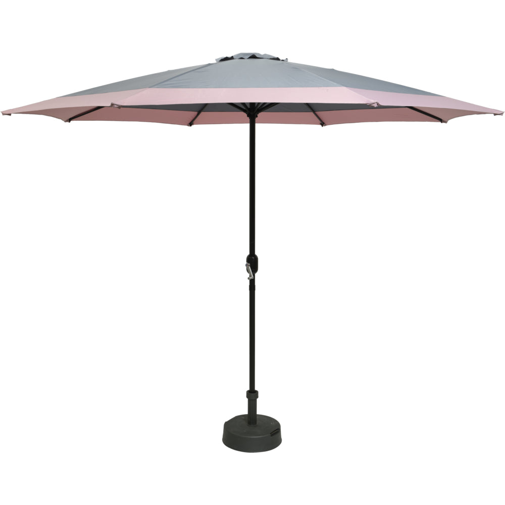 Aluminium Grey Parasol with Pink Edge - 3m