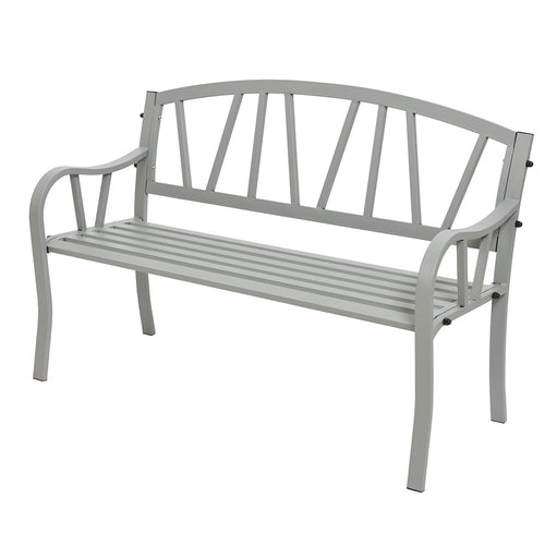 Houston 2 Seater Garden Bench - Light Grey