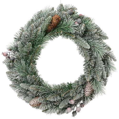 Frosted Windham Spruce Wreath - 50cm