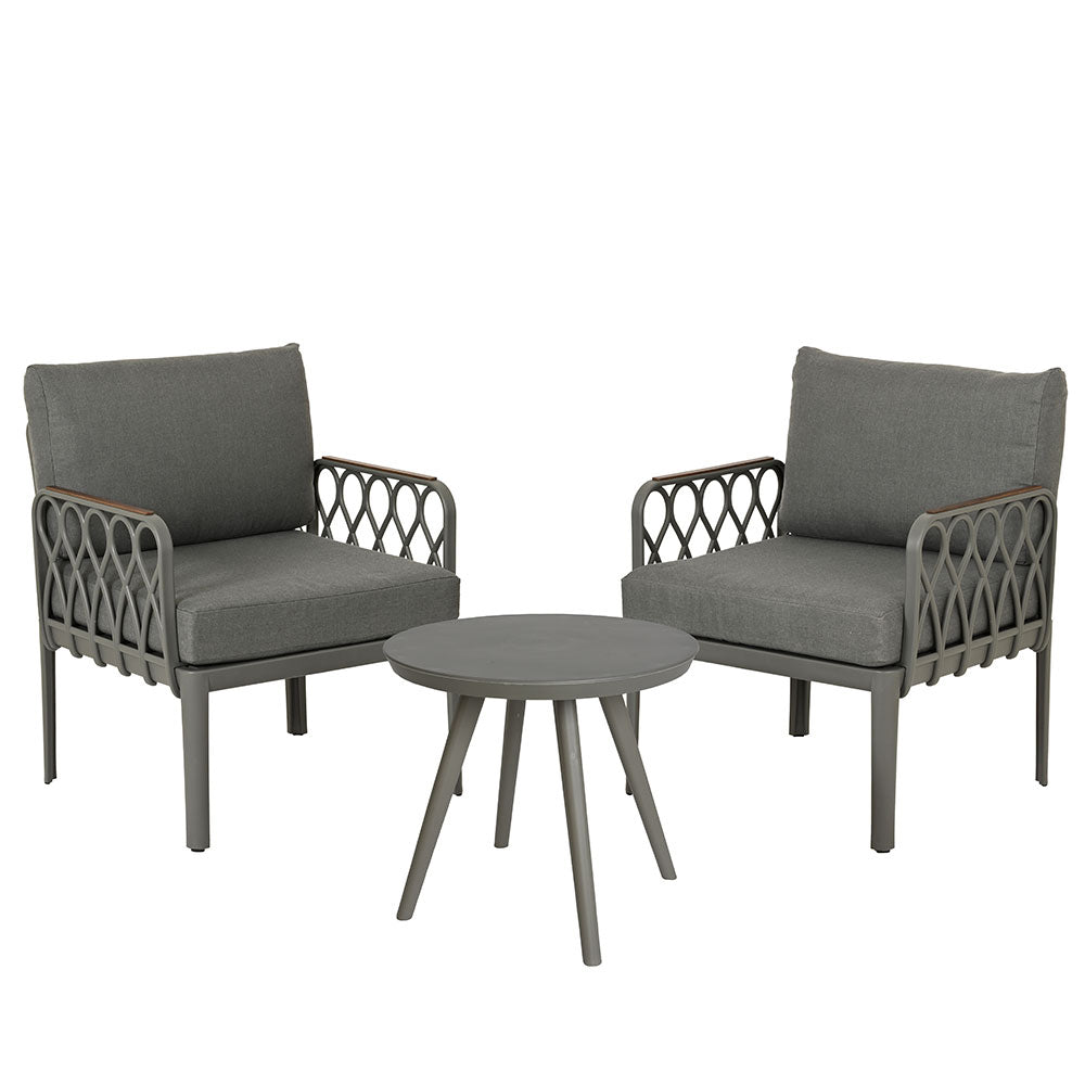 San Antonio 3 Piece Resin Bistro Set - Dark Grey