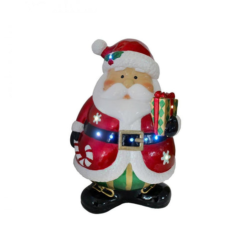 National Tree Company - LED Santa with Candy Cane - 15in - Multi-Coloured