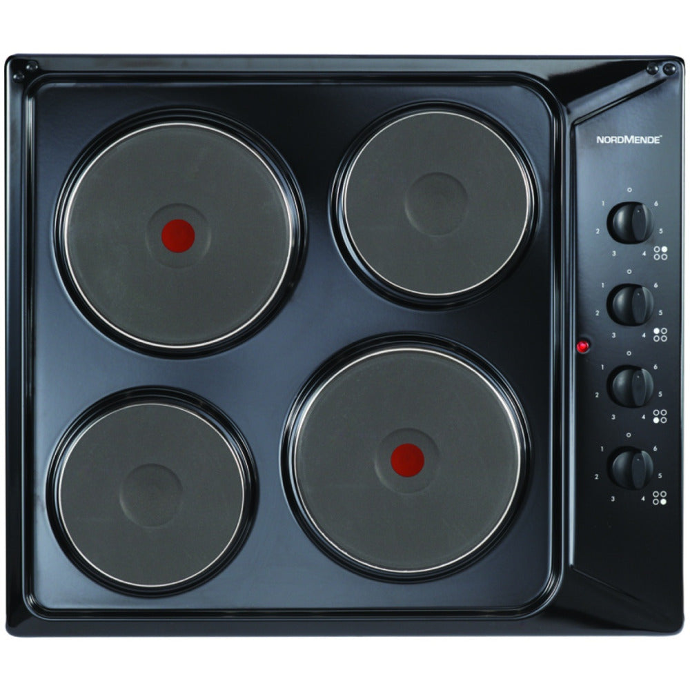 NordMende 60cm 4 x Zone Solid Plate Electric Hob Black