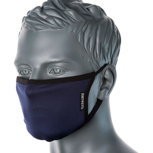 Portwest - 3-Ply Anti-Microbial Mask Pk25 - Navy