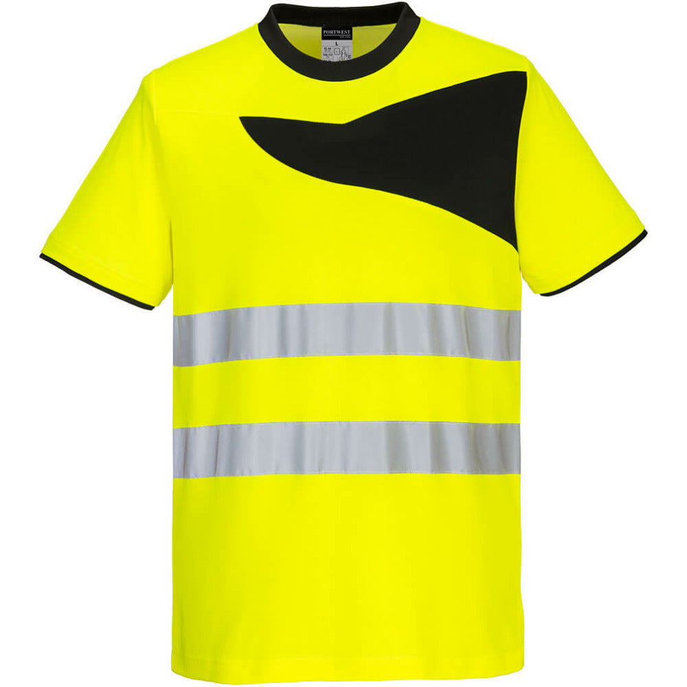 Portwest  - PW2 Hi-Vis T-Shirt S/S - Yellow/Black