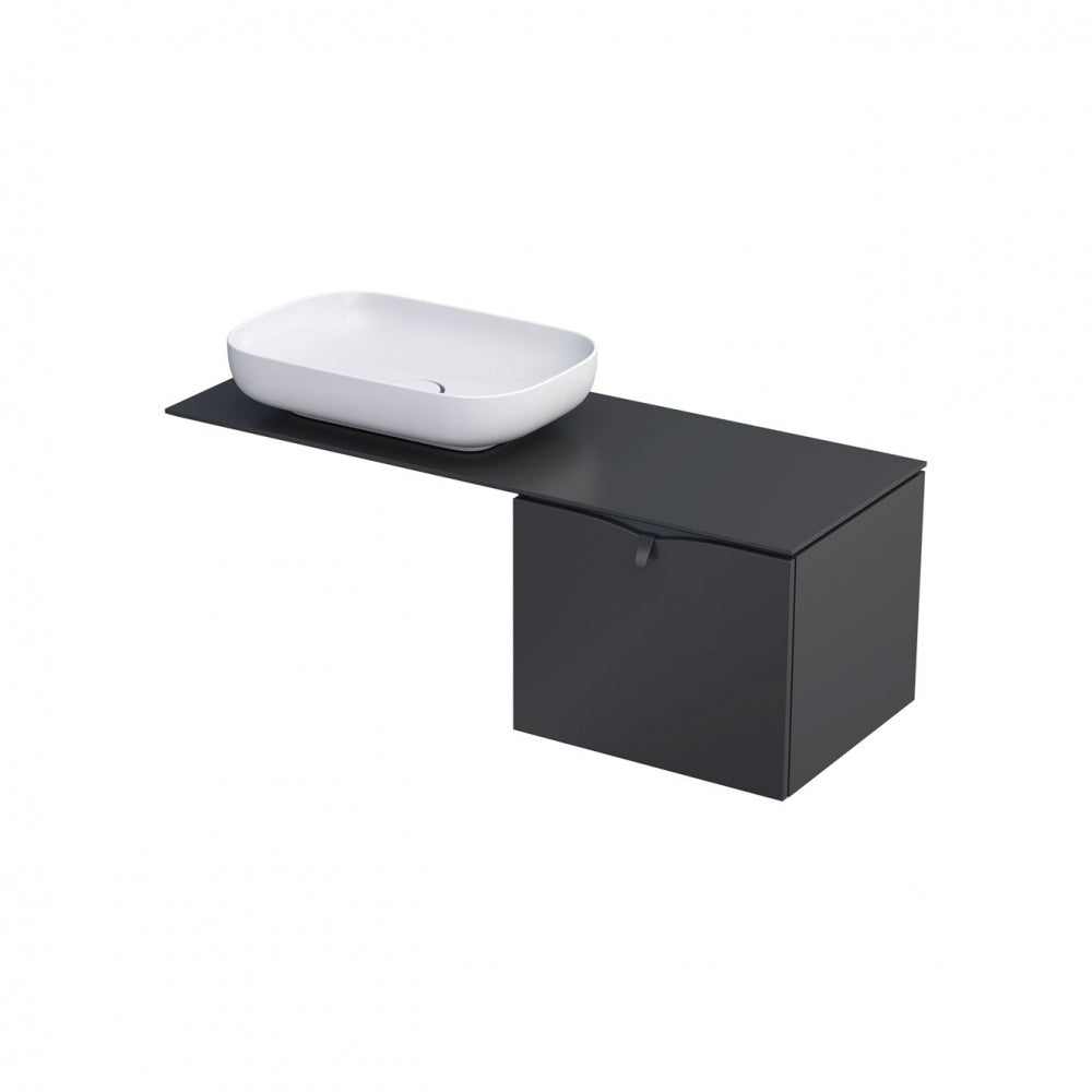 Armavit - 50cm 1 Drawer Vanity Unit - Matt Black - (Exc Basin)