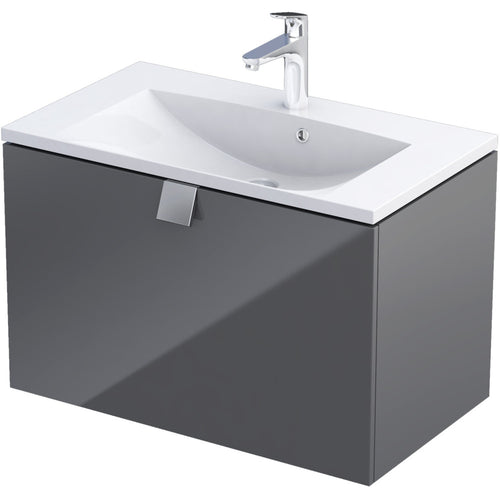 Bora 80cm 1 Drawer Vanity Unit - Gloss Graphite
