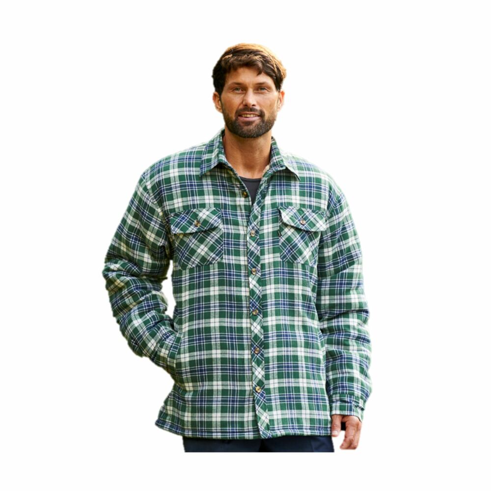 Champion Pennine Sherpa-Lined Shirt Green - L