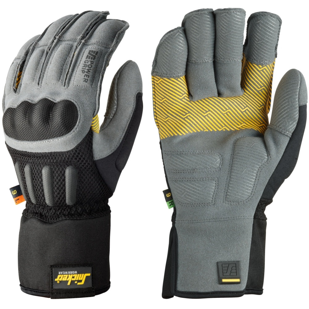 Snickers - Power Grip Gloves - Rock grey/Black