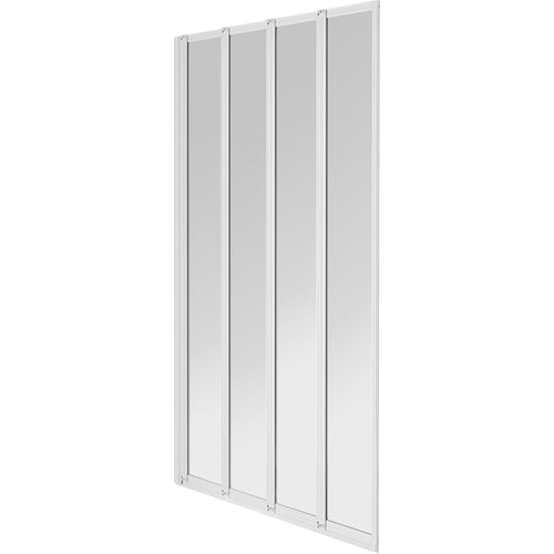 White 4 Folding Bath Screen