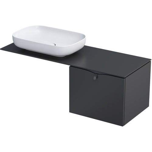 Serra 50cm 1 Drawer Vanity Unit - Matt Black